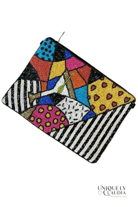 Martini Pop Art Beaded Clutch | Uniquely Claudia