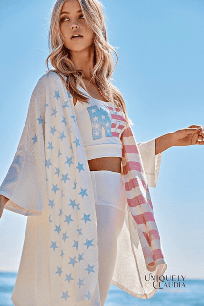 Americana Kimono Cardigan - UNIQUELY CLAUDIA