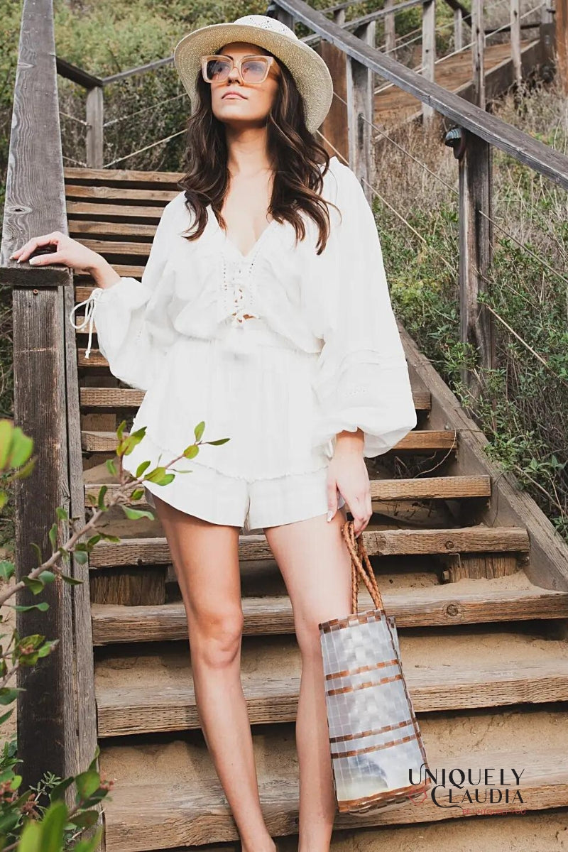 Beach Totes | The Hamptons Tan Basket Beach Tote | Uniquely Claudia Boutique