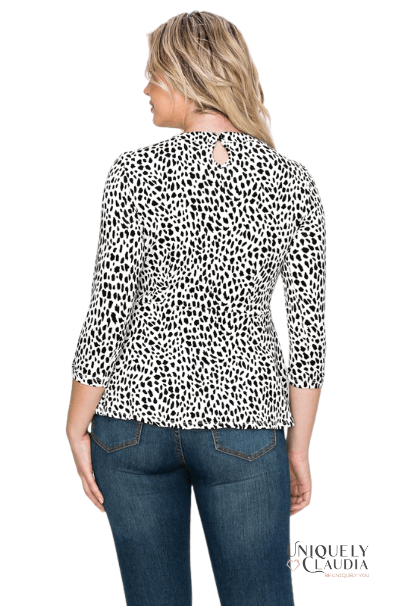 Aspen Embellished Neck Collar Peplum Top - UNIQUELY CLAUDIA