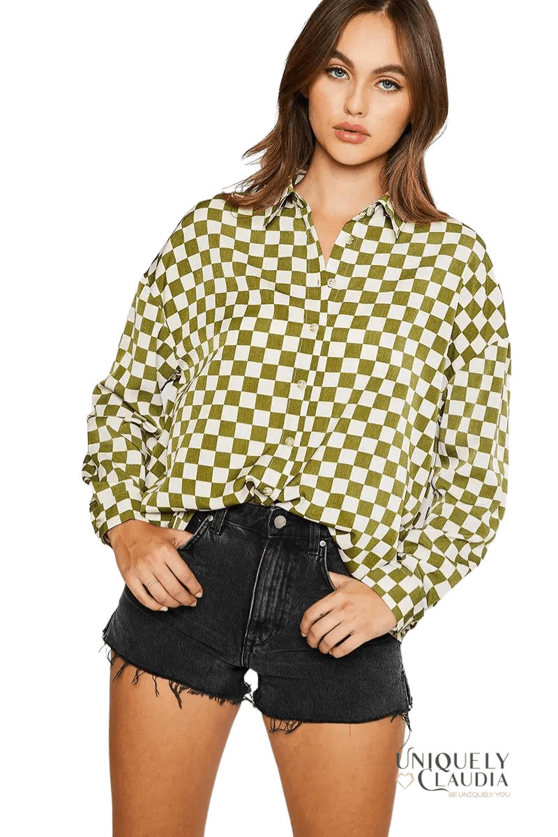 Fiorella Checkered Blouse - UNIQUELY CLAUDIA