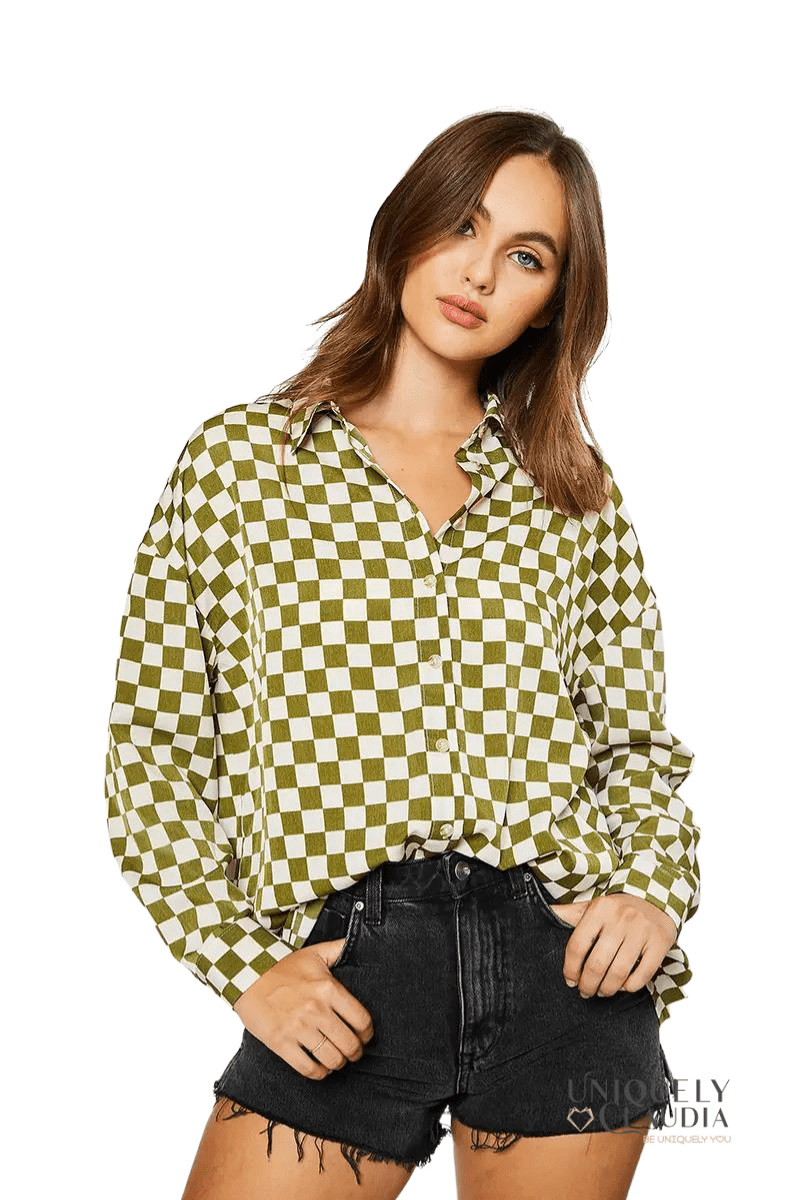 Fiorella Checkered Blouse - UNIQUELY CLAUDIA