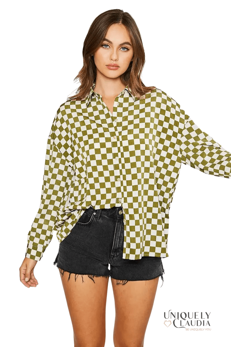 Fiorella Checkered Blouse - UNIQUELY CLAUDIA