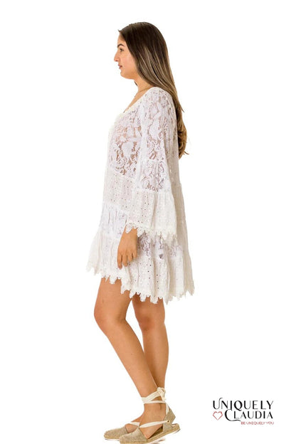 Resort Wear | Ximena Lace Summer Cover Up Dress | Uniquely Claudia Boutique