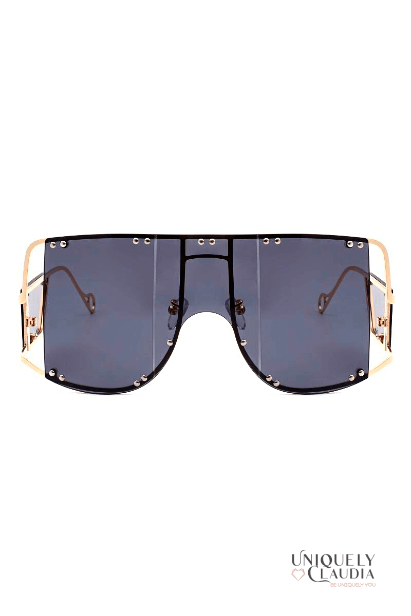 Ava Fashion Oversized Vintage Sunglasses + FREE Chain - UNIQUELY CLAUDIA
