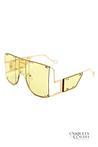 Ava Fashion Oversized Vintage Sunglasses + FREE Chain - UNIQUELY CLAUDIA