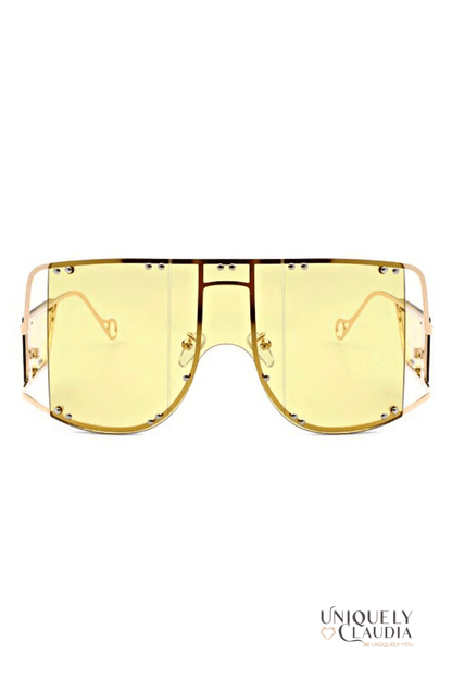 Ava Fashion Oversized Vintage Sunglasses + FREE Chain - UNIQUELY CLAUDIA