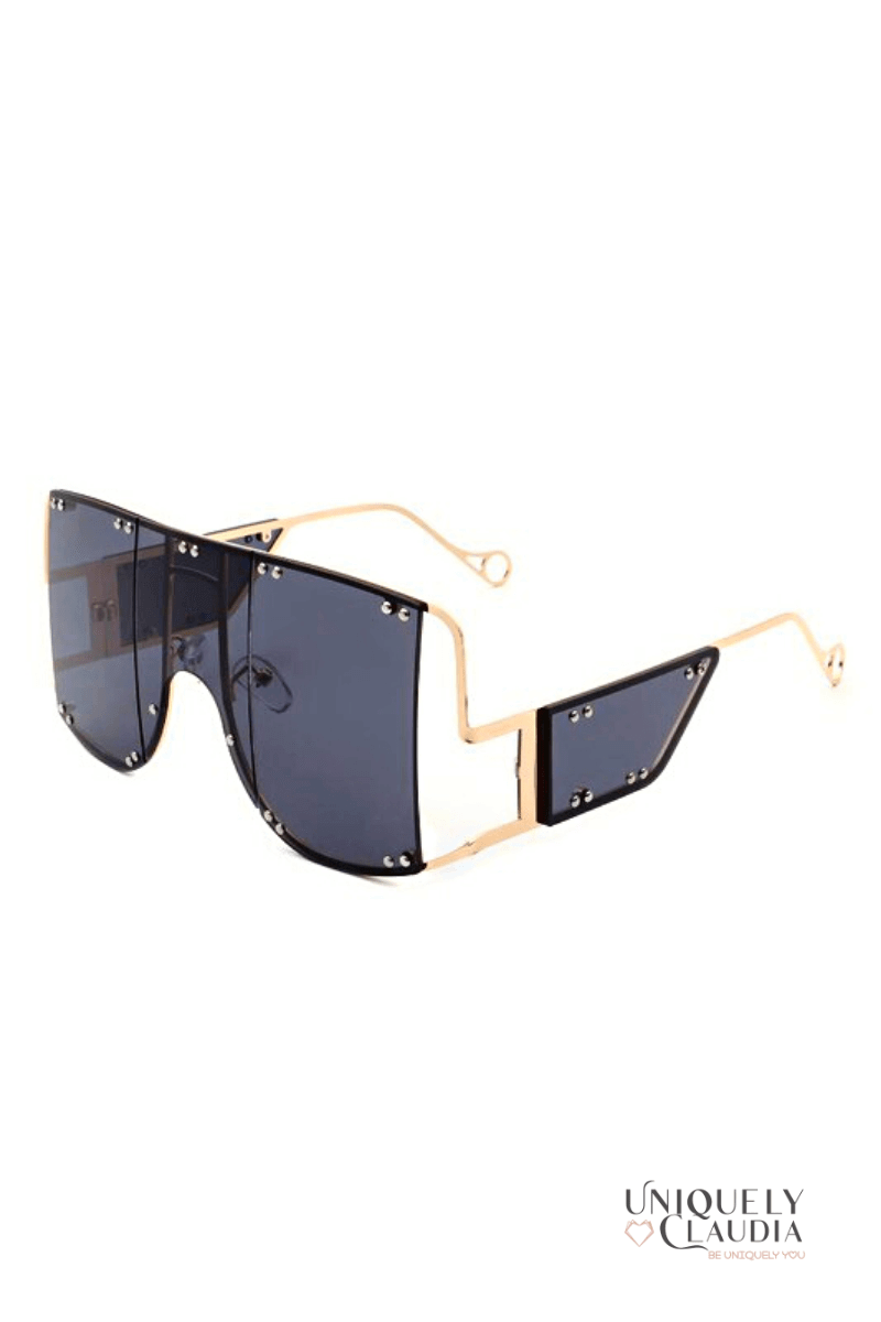 Ava Fashion Oversized Vintage Sunglasses + FREE Chain - UNIQUELY CLAUDIA